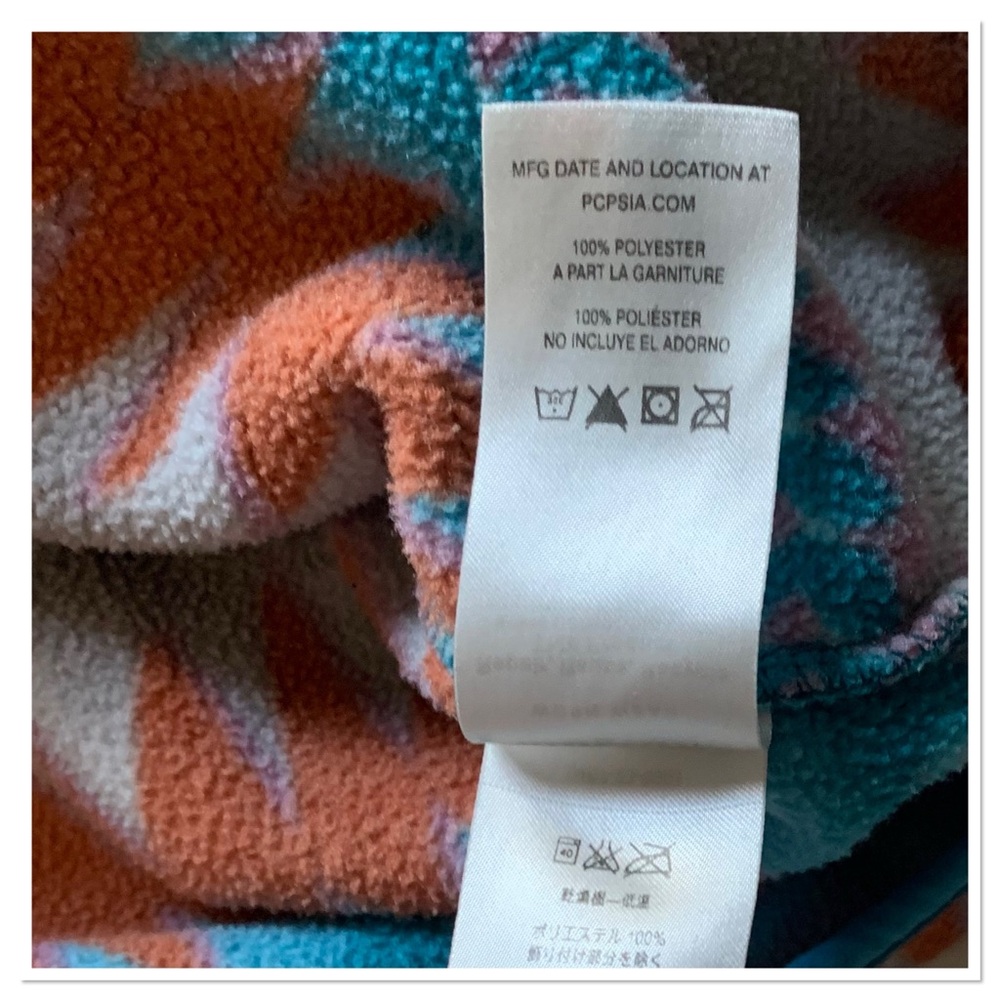 Patagonia Vintage Synchilla Fleece Jacket Laughing Waters Blue Orange Size XL - Picture 8 of 9